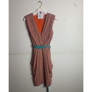 Anthropologie Eva Franco Mini V-Neck Orange Sleeveless Dress